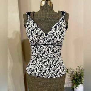 Vintage BCBG MaxAzria Y2K Cami Babydoll Top Black Asian Fairy Grunge Size M EUC